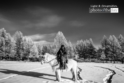 Mongolian Horseman, by Shirren Lim - Photojournalism, Black and White Photography, Portrait Photography, Photography Awards, Online Photography Courses