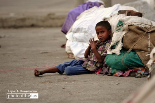 A Slum Boy in India, by Kristian Bertel - Street Photography, Photojournalism, India, Documentary Photography, Kristian Bertel