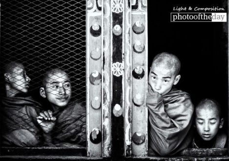 Four Monks, by Shirren Lim - Documentary Photography, Photojournalism, Art Photography, Shirren Lim, Bhutan