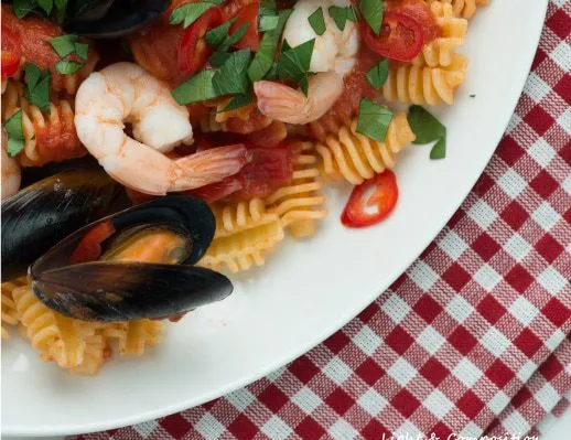 Pasta Marinara Overhead, by Ola Cedell - Food Photography, Photography Awards, Photo of the Day, Online Photography Courses, Award Winning Photography