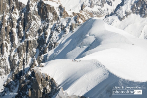 Vallee Blanche Ridge Walk, by Ola Cedell - Adventure Photography, Landscape Photography, Vallee Blanche, Photo of the Day, Ola Cedell