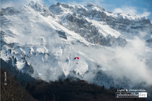 Paraglider at La Tournette, by Ola Cedell - Adventure Photography, Landscape Photography, Photo of the Day,  La Tournette, Ola Cedell