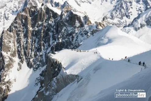 Vallee Blanche Ridge Walk, by Ola Cedell - Adventure Photography, Landscape Photography, Vallee Blanche, Photo of the Day, Ola Cedell