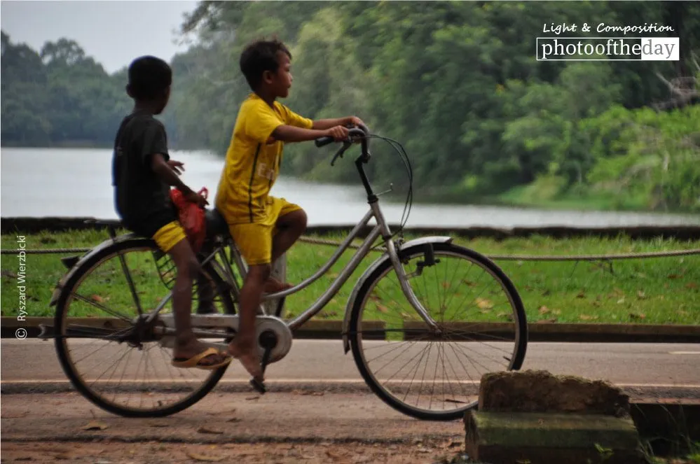 Angkor Cyclists by Ryszard Wierzbicki