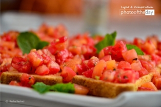 Tomato & Basil Bruschettas by Rasha Rashad