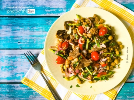 A Delicious Chickpeas Salad by Hanan AboRegela - Food Photography, Photo of the Day, Photography Awards, Online Photography Courses,  Art Photography