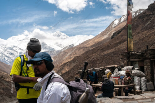 High Altitude Stopover Beneath Snowy Peaks