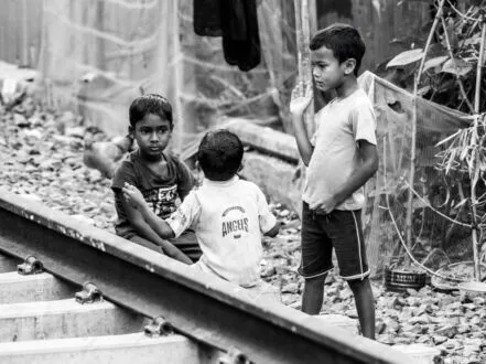 Youthful Dialogue on the Railway Edge