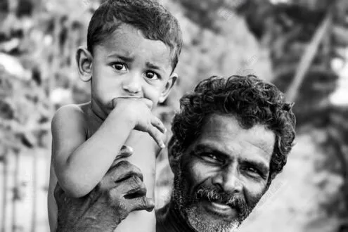 The Protector's Smile and the Child's Curious Gaze