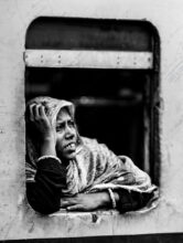 Head Resting on Hand at the Carriage Window