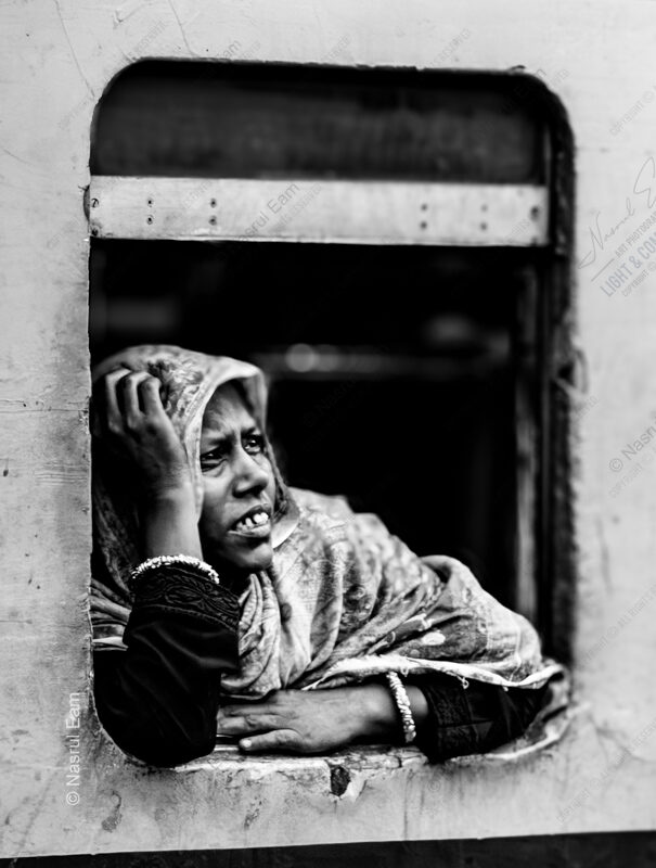 Head Resting on Hand at the Carriage Window