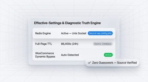 LumenCache Effective-Settings & Diagnostic Truth Engine