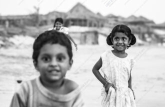 Beachfront Play, Three Figures - Beachfront Play Three Figures, Nasrul Eam fine art print, limited edition photography, monochrome art print, black and white fine art, fine art photography