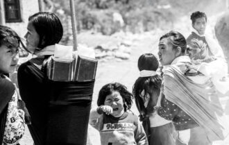 Child's Cry Amidst the Mountain Journey - Child's Cry Amidst Mountain Journey, Nasrul Eam fine art print, black and white photography