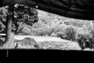 Stone Doorway to the Valley - Stone Doorway to the Valley, Nasrul Eam photography, conceptual fine art print, monochrome landscape photography, limited edition print, fine art landscape