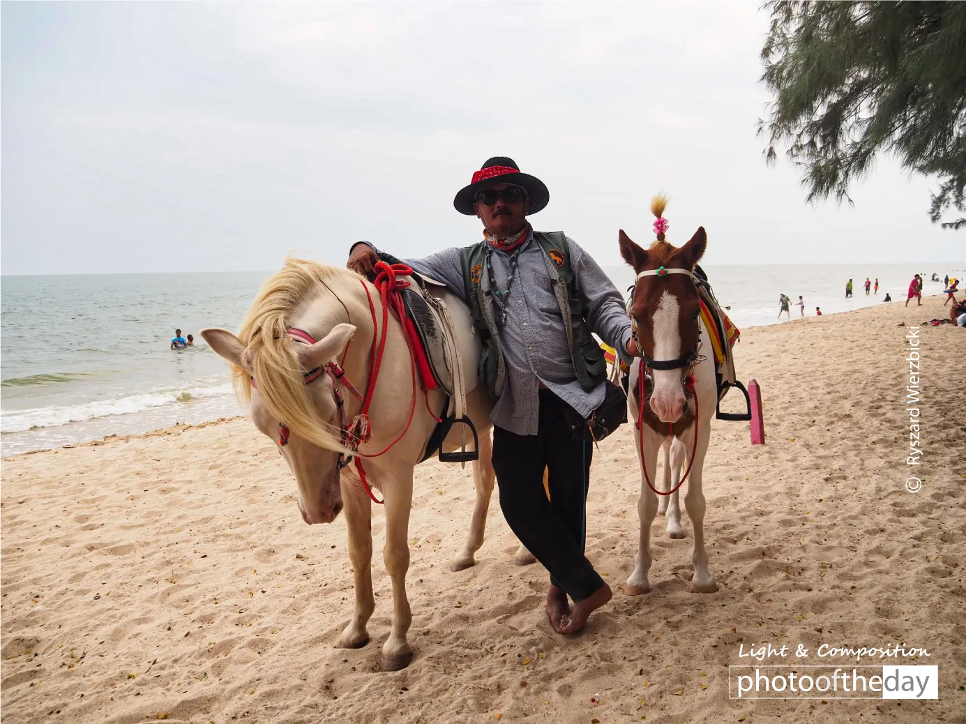 Cha-Am Beach Horse Ride by Ryszard Wierzbicki