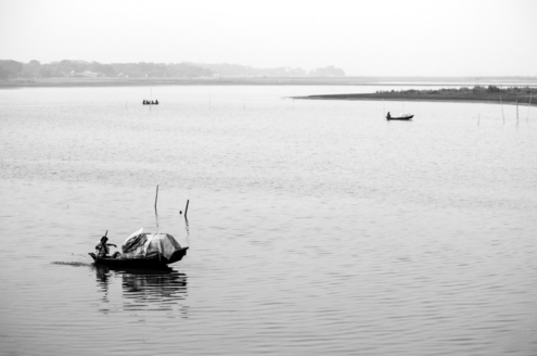 In the Serene Waters of the River Arial Khan by Shahnaz Parvin - Photojournalism, Black and White Photography, Art Photography, Photography Awards, Photo of the Day