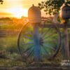 Sunset Wagon Wheel Mail Box by Zara Otaifah - Sunset Photography, Wagon Wheel Photography, Art Photography, Photo of the Day, Photography Awards