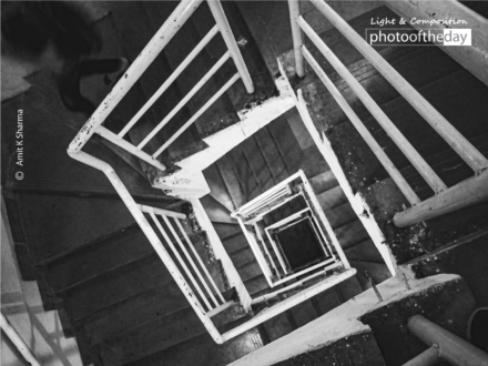 Stair Frames by Amit K Sharma - Photojournalism, Photography, Black and White Photography, Composition, Light and Shadow