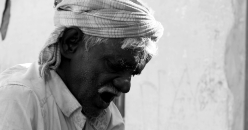 The Old Man's Contemplation by Karthick Saravanan - Street Photography, Photojournalism, Black and White Photography, Observational Photography, Light & Composition University