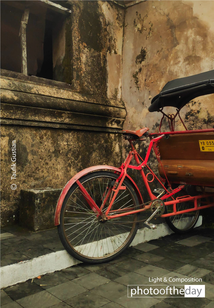 Becak at the Corner by Taufik Gustian