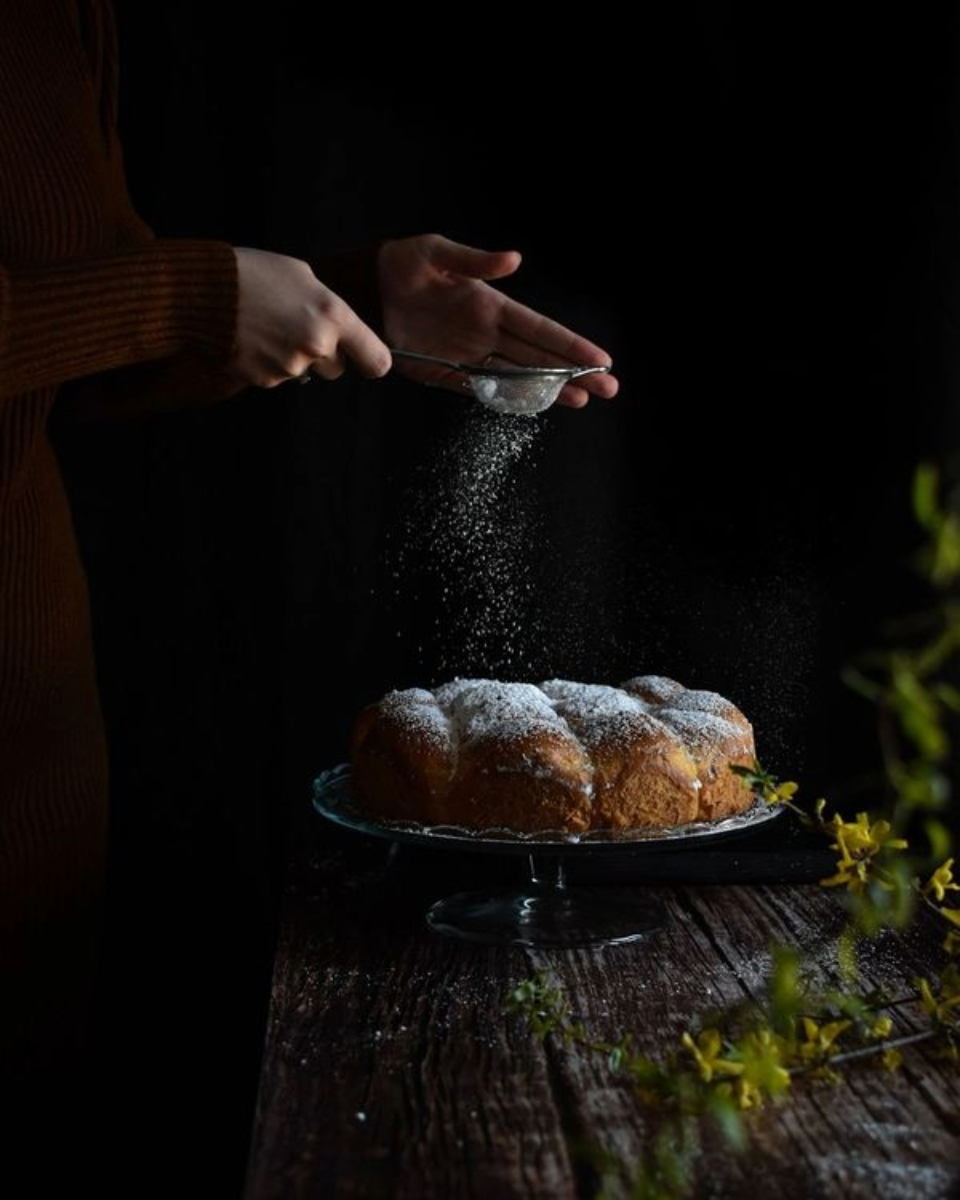 Sugar Sprinkling on Chocolate Buns by Jasna Verčko