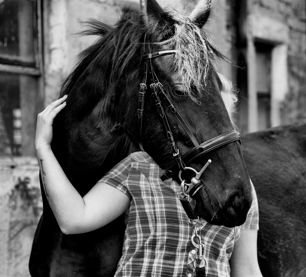Woman and Horse by Mirka Krivankova