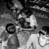 Children Writing on the Pavement at Night - Fine Art Photography Print, Limited Edition Photography, Giclée Print, Children Photography, Night Photography