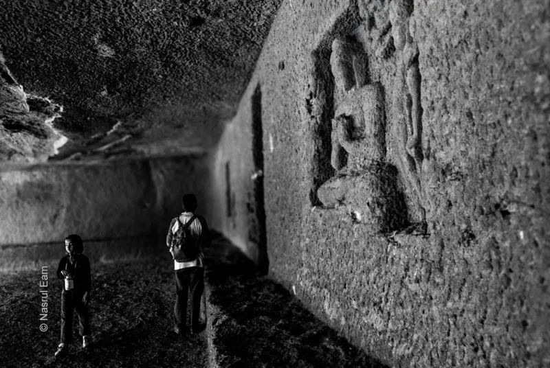 Two Visitors in the Rock-Cut Temple