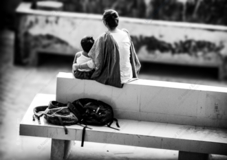 Shared Silence on a Concrete Bench - Fine Art Photography Prints, Limited Edition Photography, Giclée Print,  Art Photography for Sale,  Luxury Photography Art