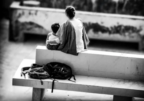 Shared Silence on a Concrete Bench - Fine Art Photography Prints, Limited Edition Photography, Giclée Print,  Art Photography for Sale,  Luxury Photography Art