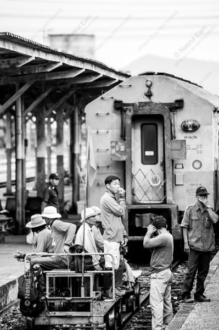 Workers Waiting by the Tracks - Fine Art Photography Print, Limited Edition Photography, Black and White Photography,  Museum-Quality Print,  Contemporary Art Photography