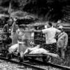Four Men on the Rail Cart - Fine Art Photography Print, Limited Edition Photography, Monochrome Photography, Art Photography for Collectors, Photography Investment