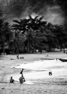 Children at the Water's Edge - Fine Art Photography Print, Limited Edition Photography, Black and White Photography,  Luxury Photography Art, Children Photography