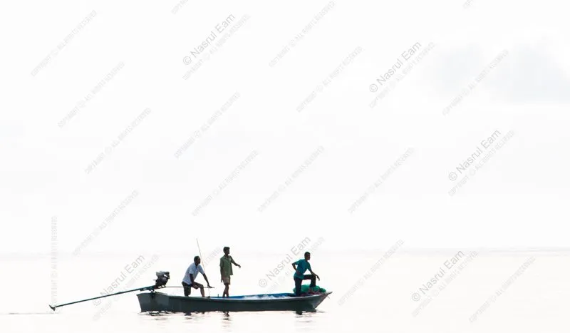 Three Men on a Sunlit Sea