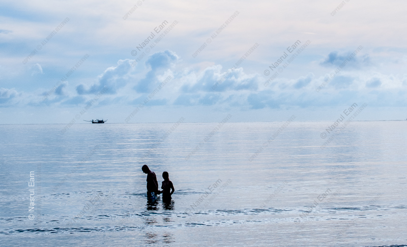 Two Bathers on a Silver Sea