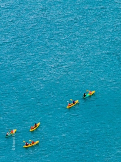 Yellow Kayaks on a Turquoise Sea - Fine Art Photography Print, Limited Edition Photography, Giclée Print,  Luxury Photography Art, Art Photography Investment