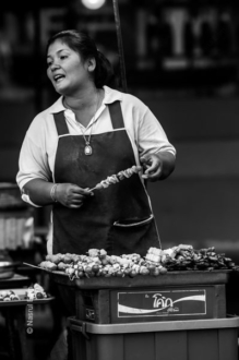 Woman at the Street Food Stall - Fine Art Photography Print, Black and White Photography, Limited Edition Print, Street Photography,  Human Emotion