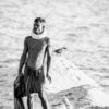 Fisherman with Net at the Water's Edge - Fine Art Photography Print, Limited Edition Print, Monochrome Photography, Documentary Photography, Giclée Print