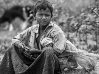A Boy Holding Two Cigarettes - Fine Art Photography Print, Limited Edition Photography, Monochrome Photography, Portrait Photography, Art Photography for Sale