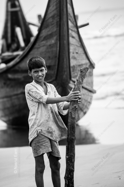 Boy with Wooden Pole