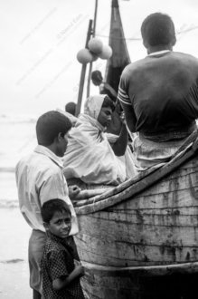 A Child and a Fishing Boat on the Shore - Fine Art Photography Print, Limited Edition Photography, Giclée Print, Black and White Photography,  Art Photography