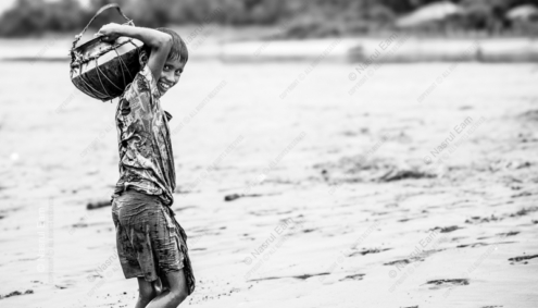 Boy Carrying Water, Riverbank - Fine Art Photography Print, Limited Edition Photography, Giclée Print,  Art Photography,  Fine Art Photography