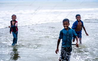 Three Boys in the Ocean Surf - Fine Art Photography Print, Limited Edition Photography, Giclée Print, Ocean Photography, Contemporary Art Photography