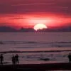 Figures on the Shore at Crimson Sunset - Fine Art Photography Prints, Limited Edition Photography, Luxury Photography Art, Photography Art Prints, Giclée Photography