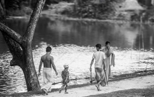 Four Figures on the River Path - Fine Art Photography Print, Limited Edition Photography, Black and White Photography,  Museum-Quality Photography,  Art Photography Print