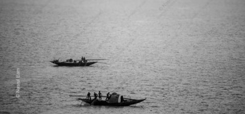 Two Boats on the River - Fine Art Photography Prints, Limited Edition Photography, Monochrome Photography,  Art Photography Prints,  Fine Art Prints
