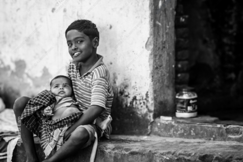 Brothers on the Steps - Fine Art Photography Print, Limited Edition Print, Giclée Print, Brotherhood Photography, Monochrome Photography