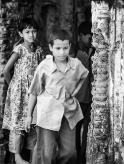 Children at an Aged Structure - Fine Art Photography Print, Limited Edition Photography, Monochrome Photography, Giclée Print, Art Photography for Sale