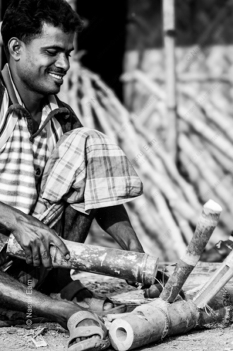 Bamboo Carver's Quiet Joy